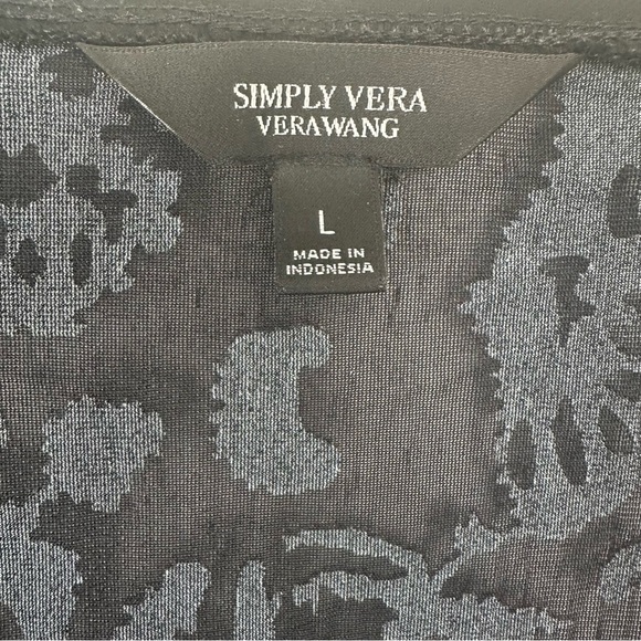 Simply Vera Top Size Large Black Teal Velvet Burnout Whimsygoth Goth Grunge - Picture 7 of 8